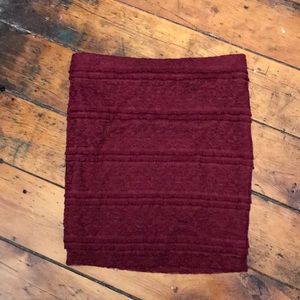 Maroon lace mini skirt